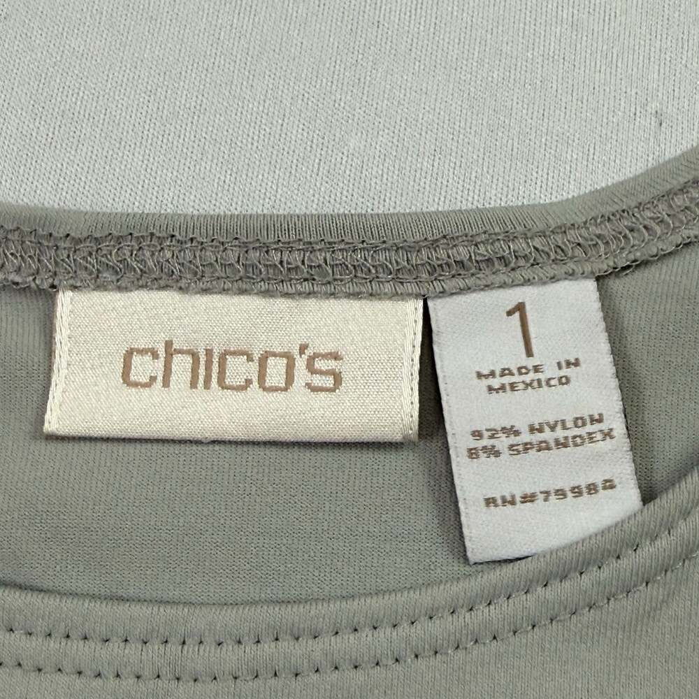 Chico's Microfiber Tank Top Size 1 Grey Sleeveless Scoop Neck Camisole - Picture 2 of 7